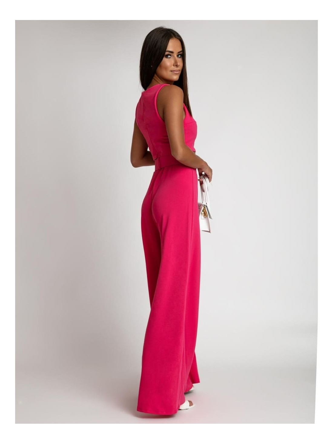 2-piece set, wide pants and dark pink blouse AZRHP3868